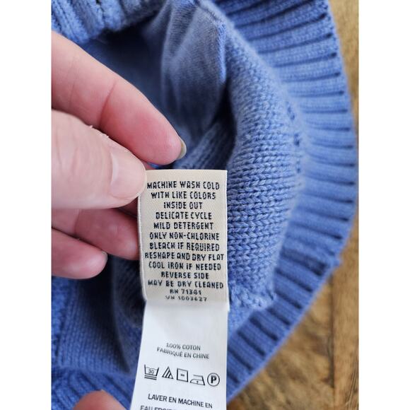 L.L Bean Cable-Knit Zip Up Hooded Sweater Women's M Petite Fisherman Preppy - Picture 11 of 12